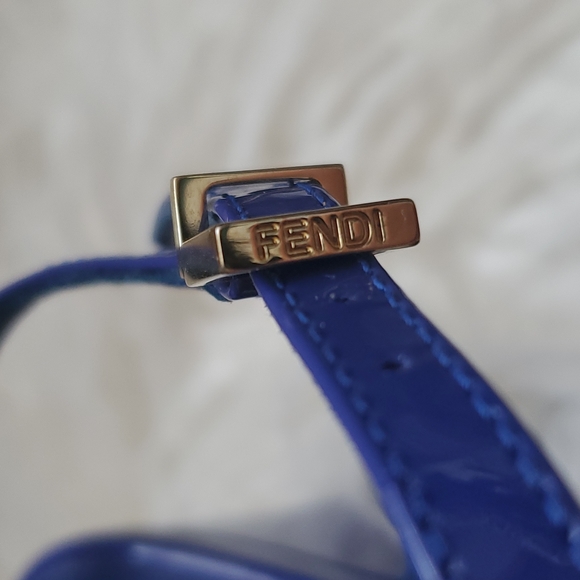 HOST PICK⭐️Authentic Fendi Blue Patent Leather Wedge Ankle - comfy 💙 - Picture 4 of 8